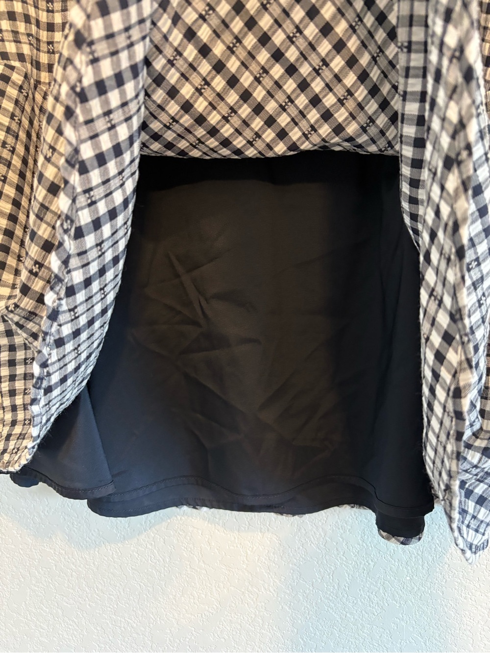 Tommy Hilfiger Gingham Flare Skirt Size 10 Navy White Embroidered Preppy - Picture 6 of 12